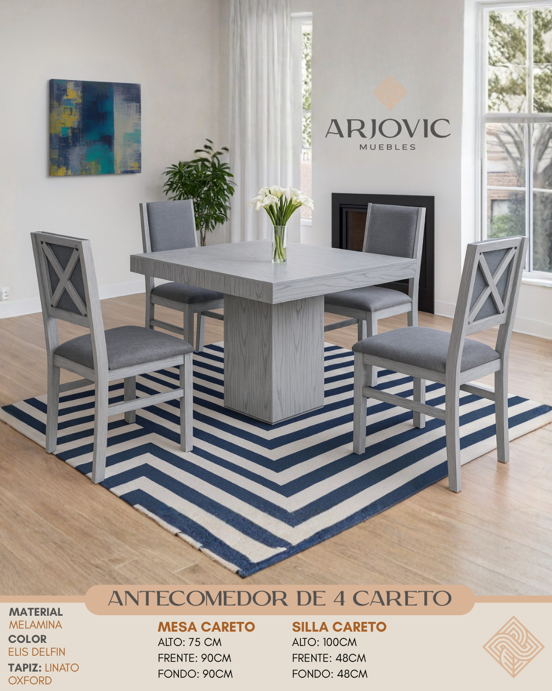 Antecomedor de 4 Careto Elis Delfín 